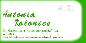 antonia kolonics business card